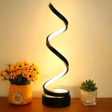 Спиральная настольная Led лампа для спальни, офиса черная